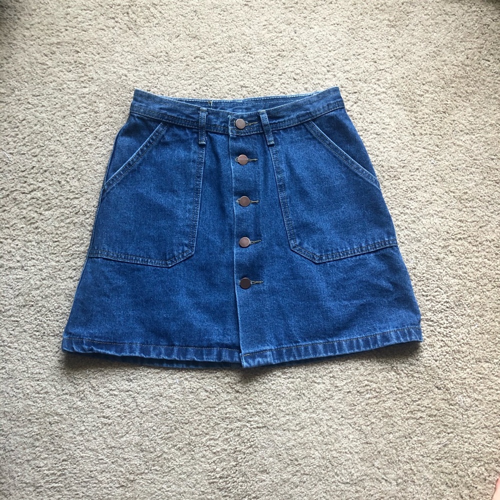 denim button down skirt